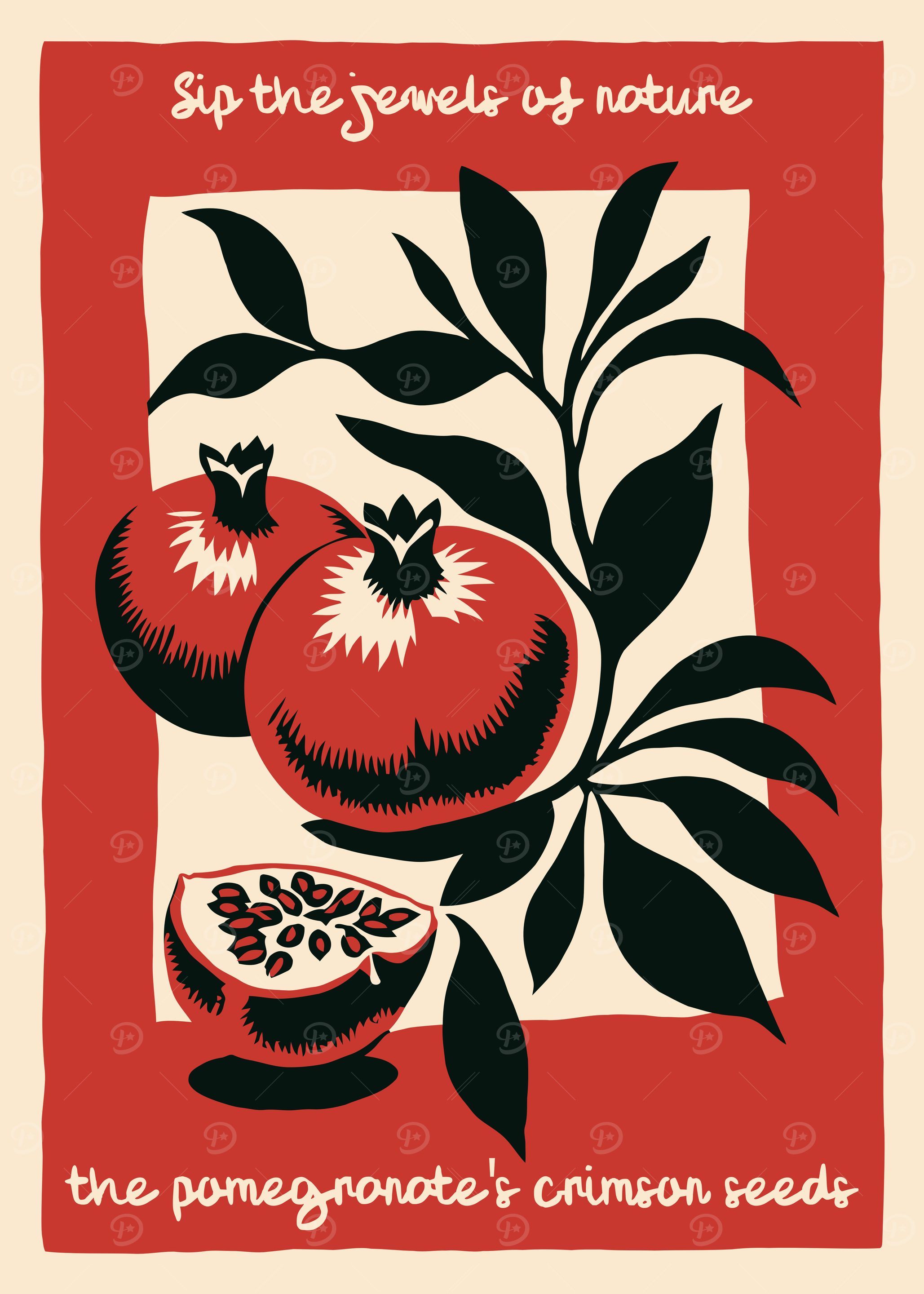Pomegranate Still Life Art Print