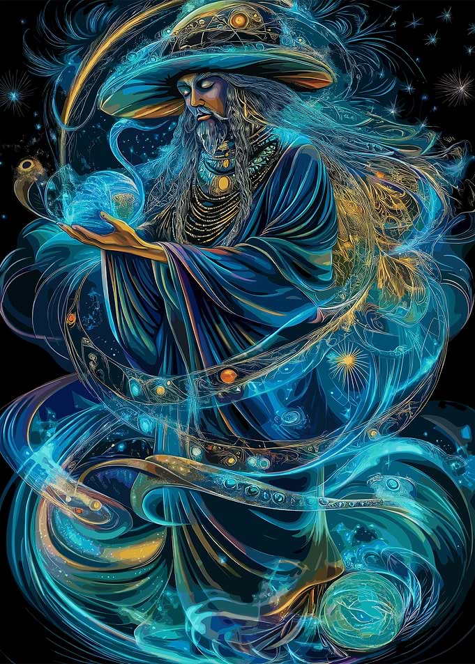 Mystical Wizard with Orb