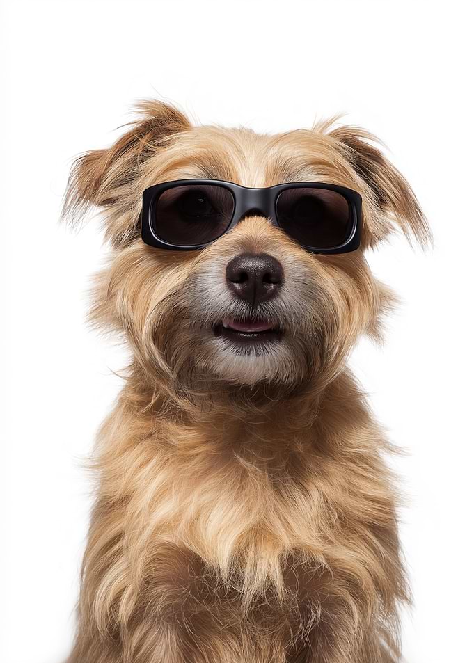 Cool Norfolk Terrier Dog with Sunglasses Portrait