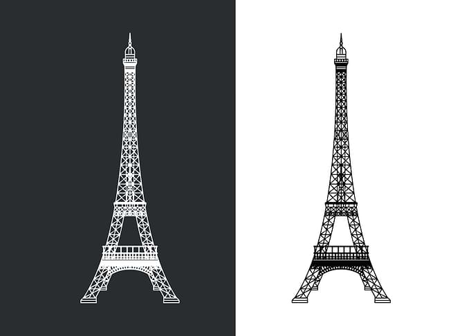 Eiffel Tower Black and White