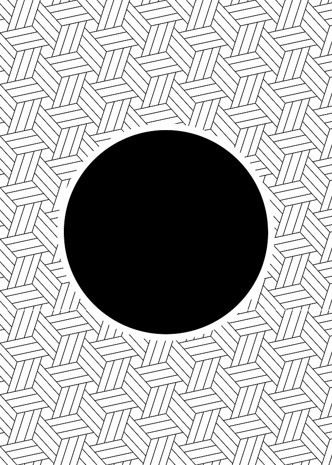 Geometric Pattern with Black Circle
