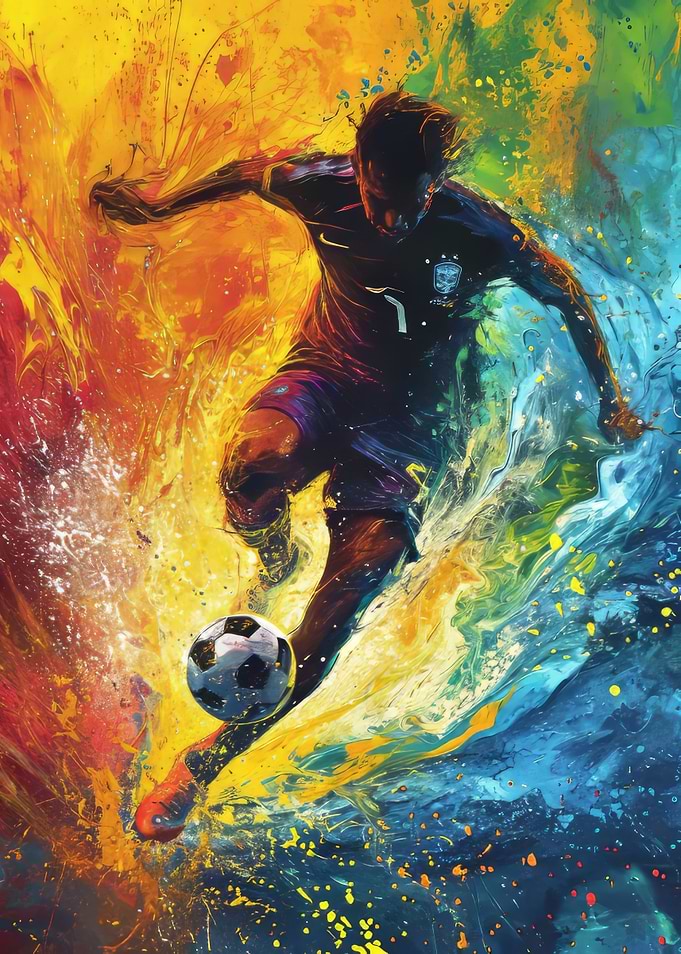 Dynamic Soccer Player Art