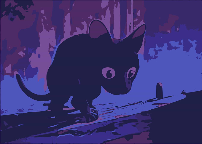 Stylized Black Cat Illustration