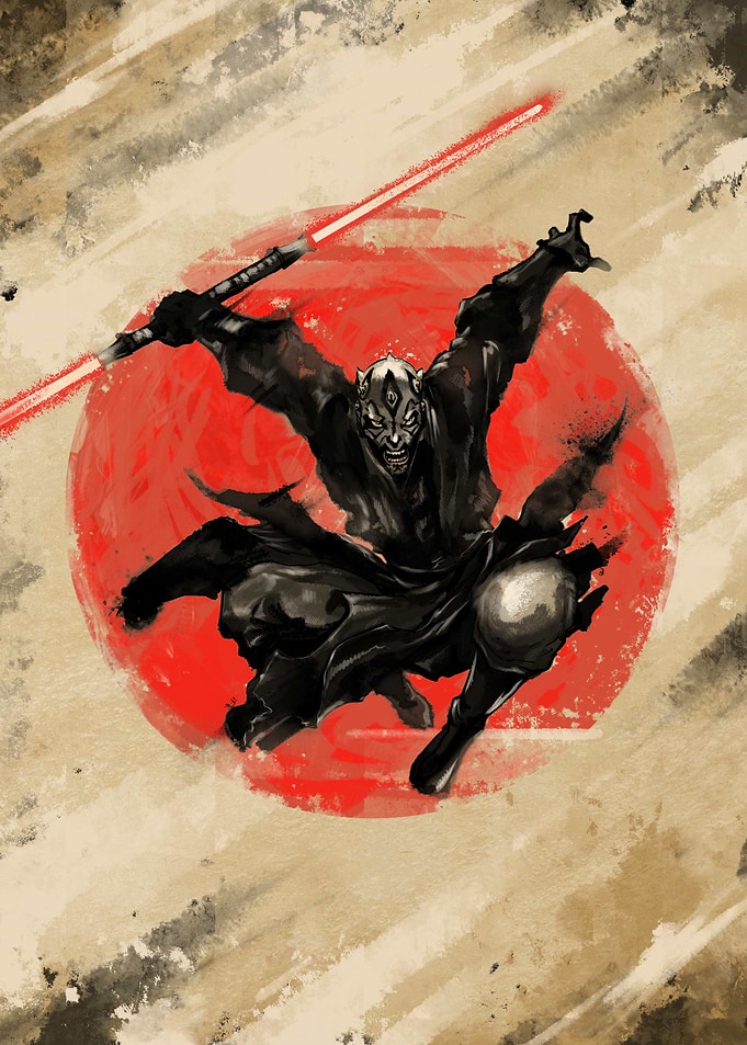 Darth Maul in Sumi-e Style