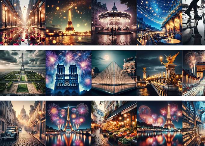 Parisian Landmarks Collage