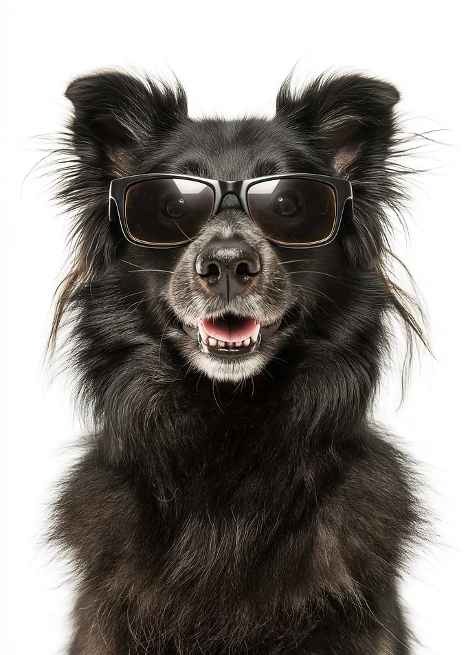 Cool Mudi Dog with Sunglasses Portrait