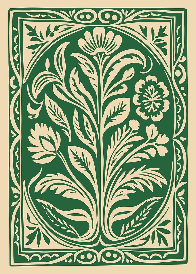 Floral Art Nouveau Illustration