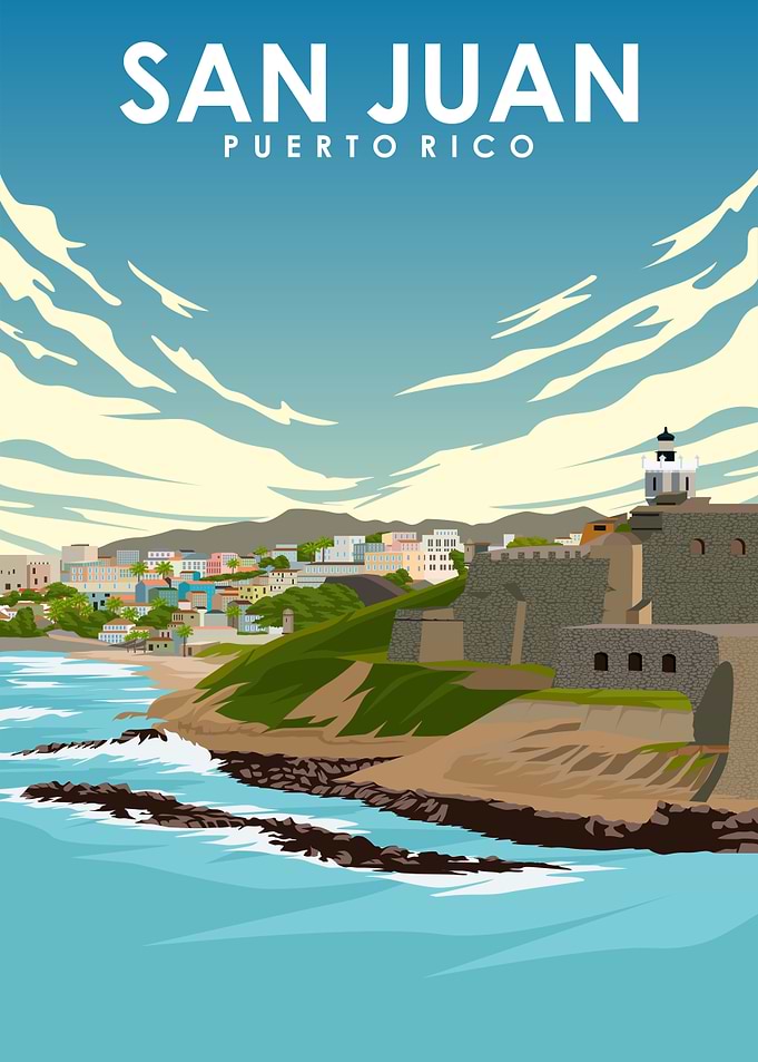 San Juan, Puerto Rico Travel Poster