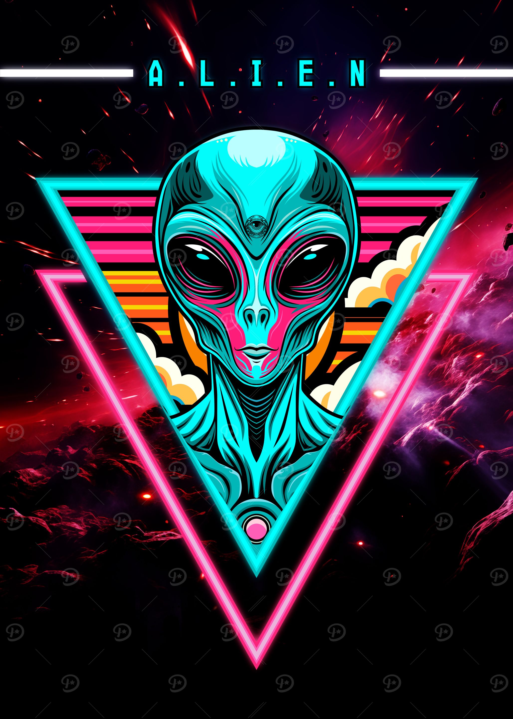 Retro Alien in Space