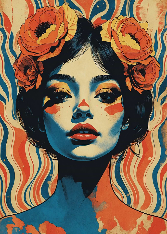 Retro Psychedelic Flower Power Vibe