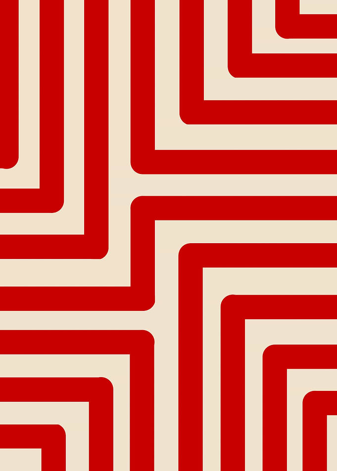 Red and Beige Geometric Pattern