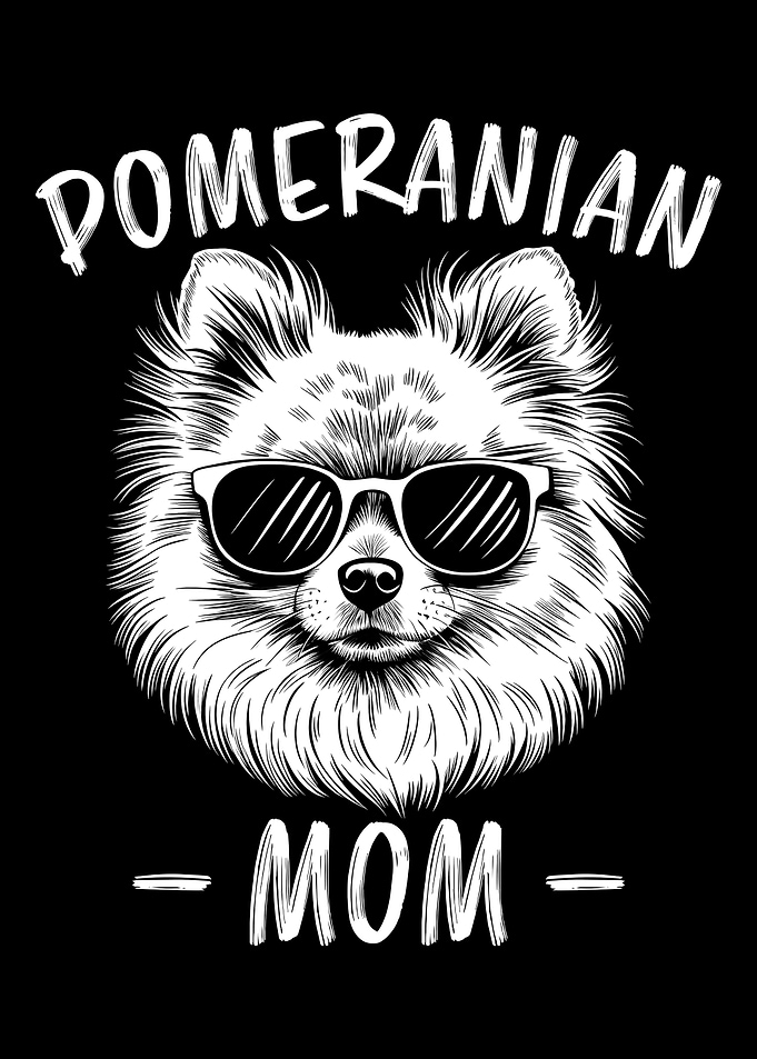 Pomeranian Mom with Sunglasses