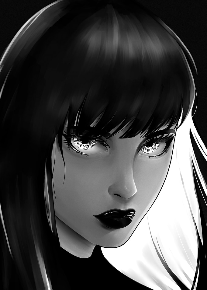 Diamond Eyes Monochrome