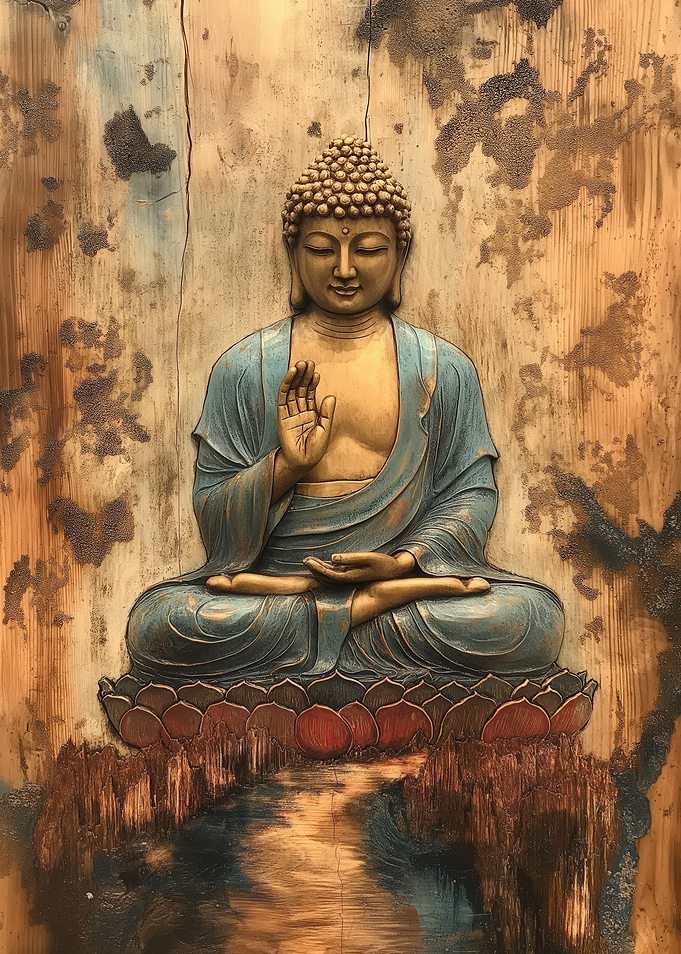 Buddha Statue on Lotus Flower