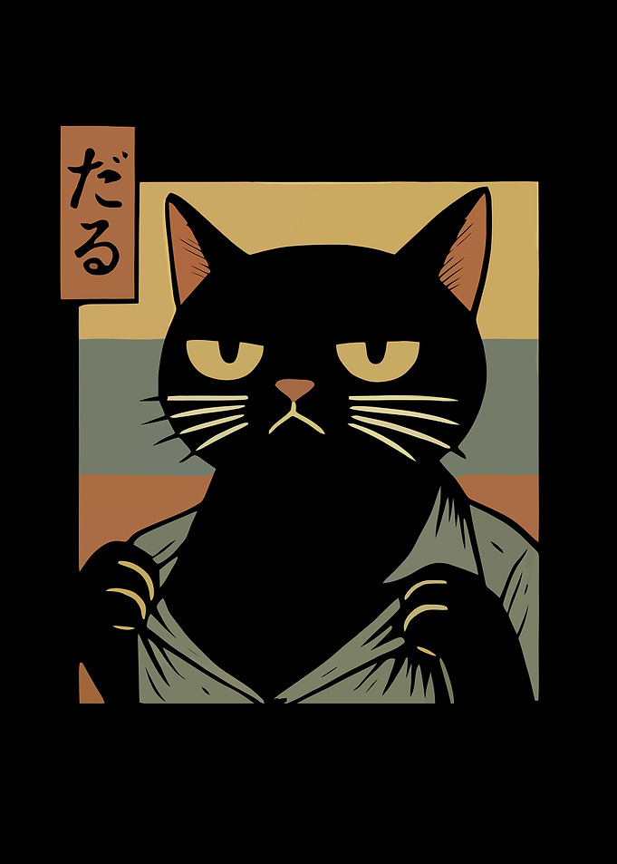 Grumpy Cat Superhero Cartoon Illustration