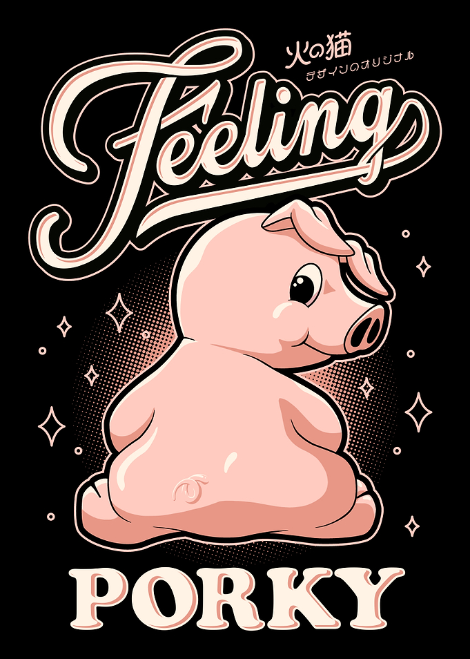 Porky Feelings Cartoon Illustration