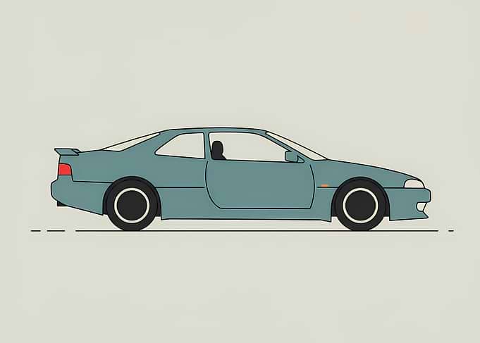 Teal Car Illustration