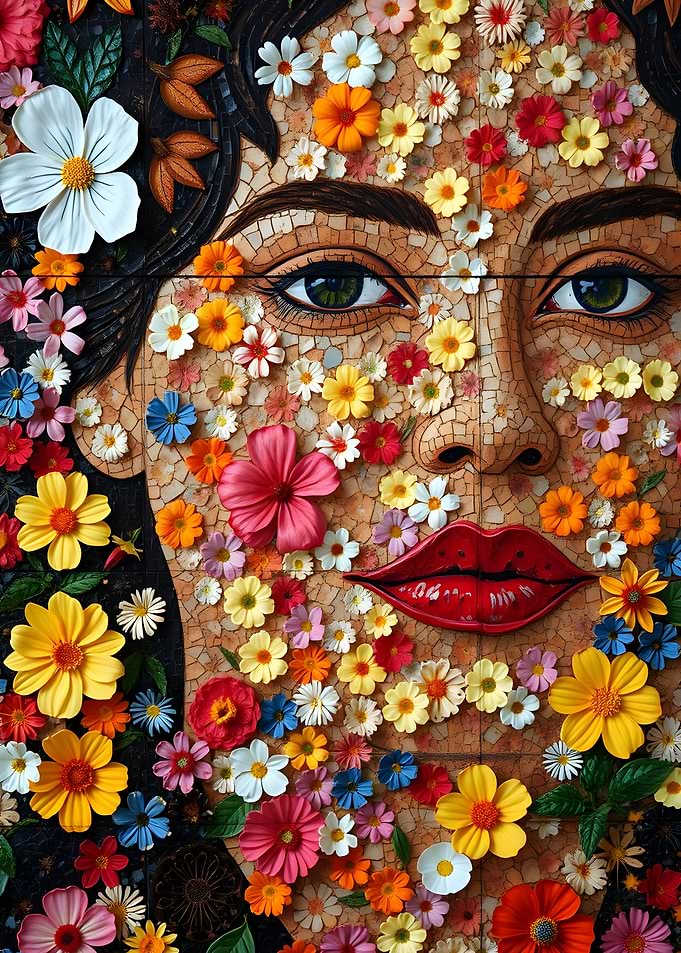 Floral Face Mosaic