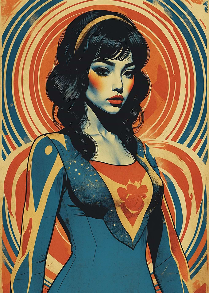 Retro 1970s Disco Era Portrait