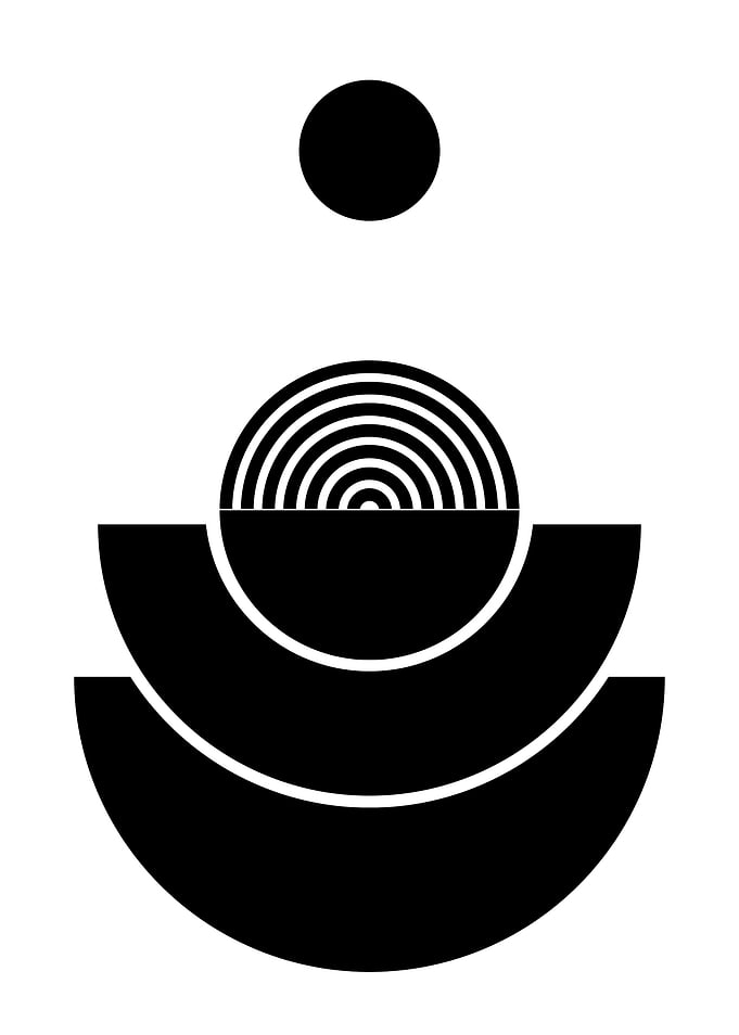 Abstract Black and White Geometric Design