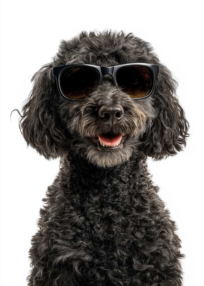 Cool Barbet dog with Sunglasses