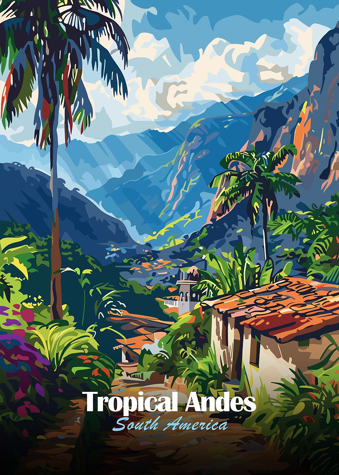 Tropical Andes South America Illustration