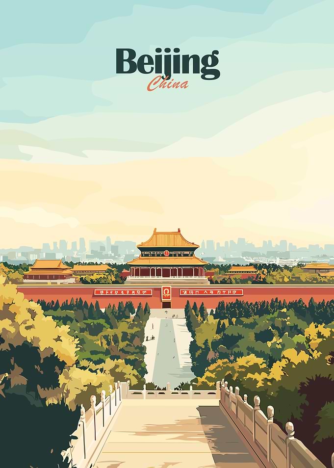 Beijing, China Travel Poster