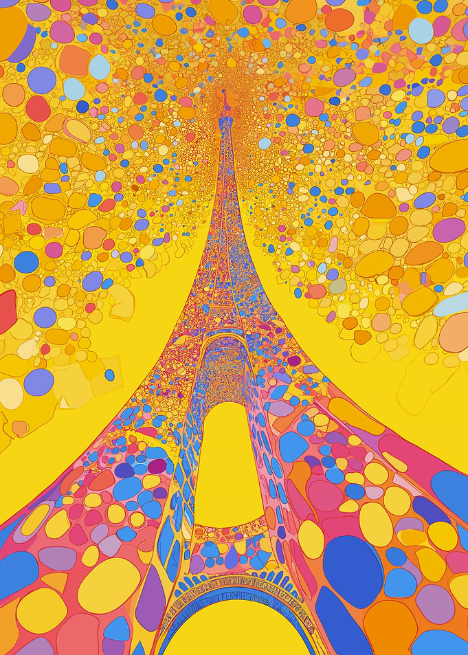 Eiffel Tower Abstract Pop Art