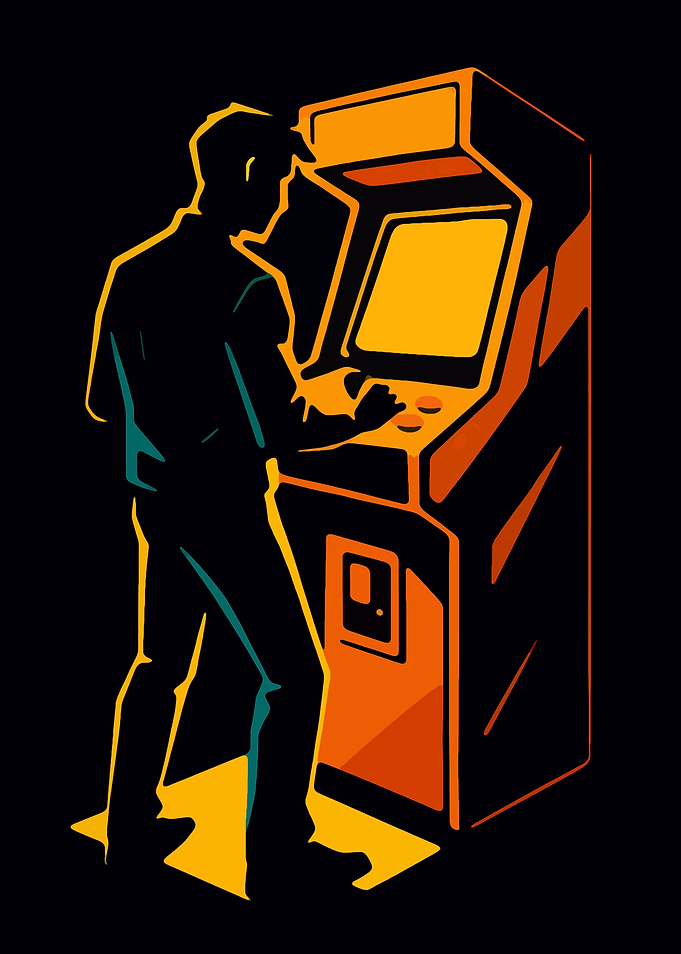 Retro Arcade Game Silhouette