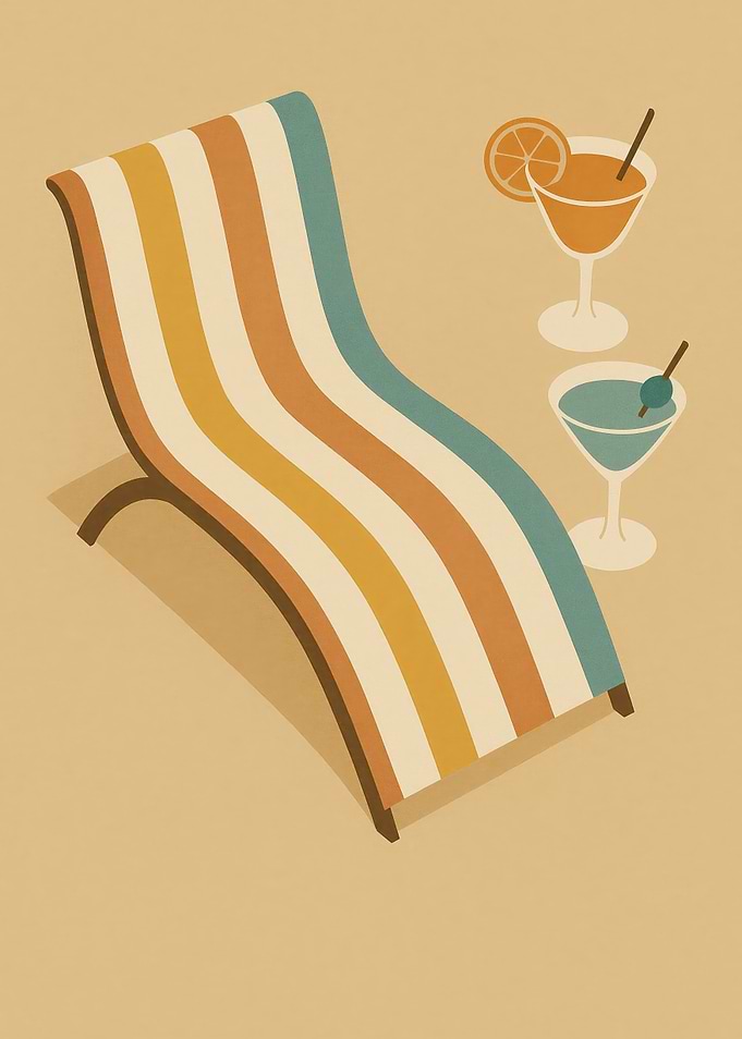 Retro Beach Cocktail Mid Century