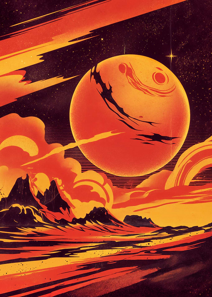Fiery Planet Landscape