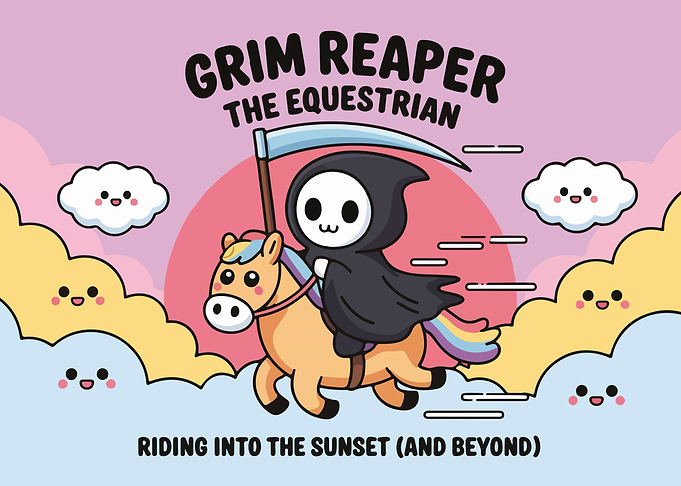 Cute Grim Reaper Equestrian Cartoon