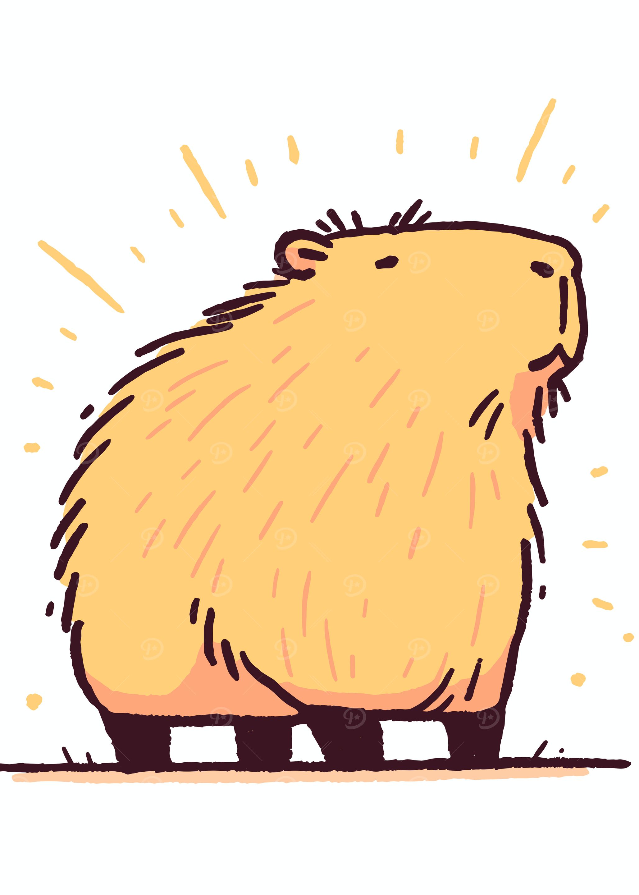 Cartoon Capybara Illustration