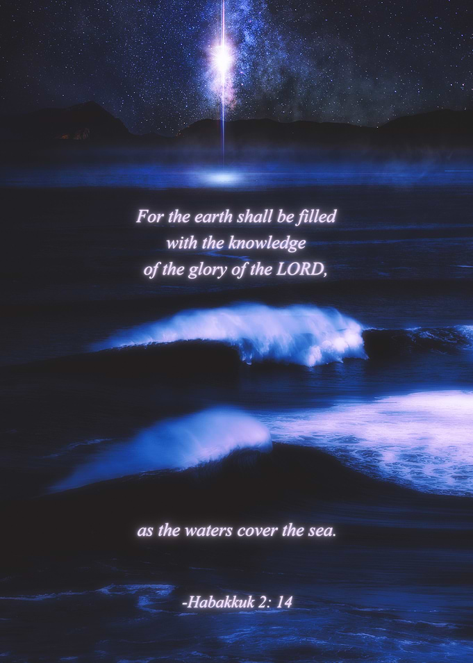 Sea of Blessings Cosmic Night Sky Seascape Christian Faith Bible Verse
