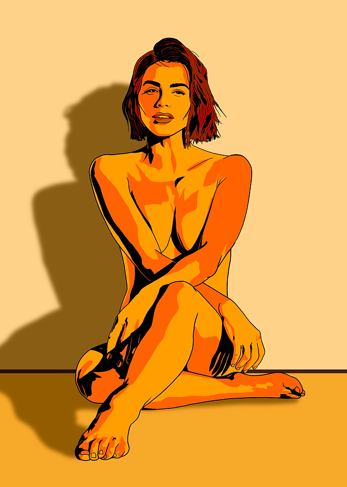 Woman Portrait in Orange Tones