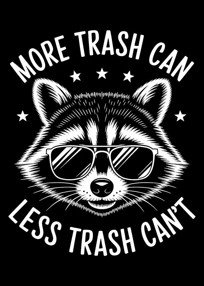 Raccoon with Sunglasses - Trash Pun