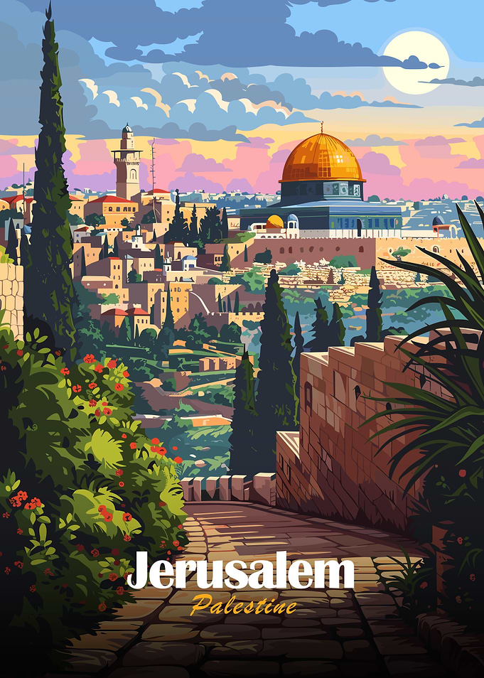 Jerusalem, Palestine Travel Poster