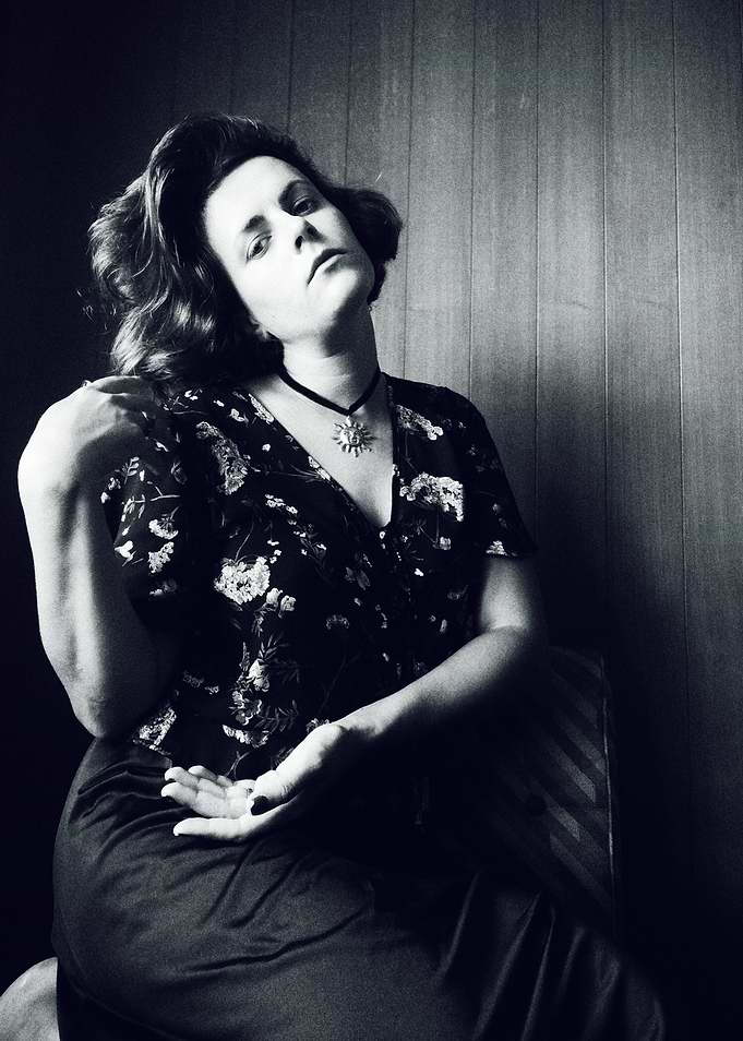 Monochrome Portrait of Woman with Necklace