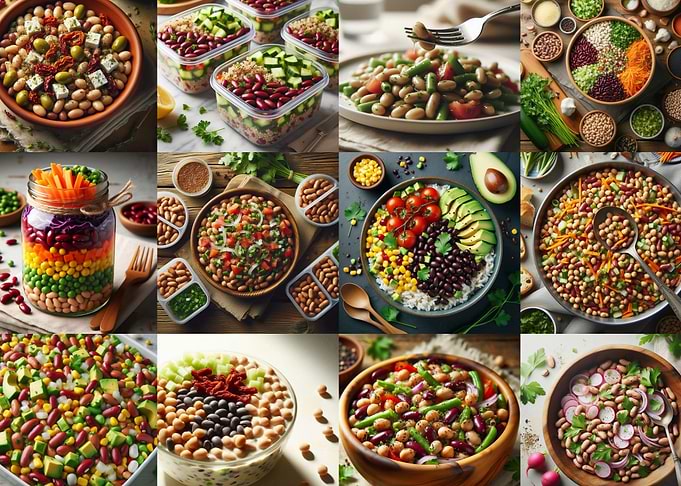 Collage of Bean-Based Dishes