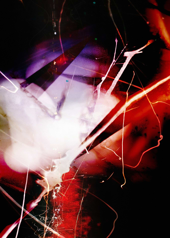 Abstract Red and Purple Light Streaks