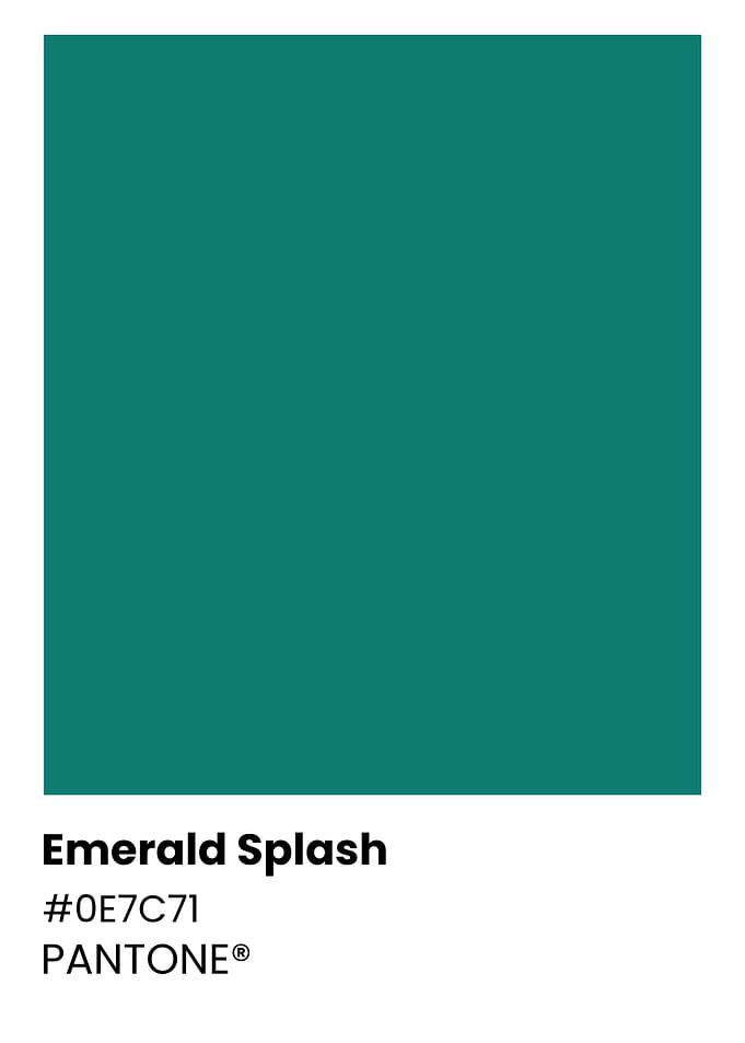 Emerald Splash Pantone Color Swatch
