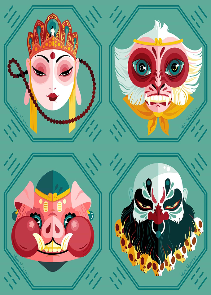 Journey to the West Character Faces