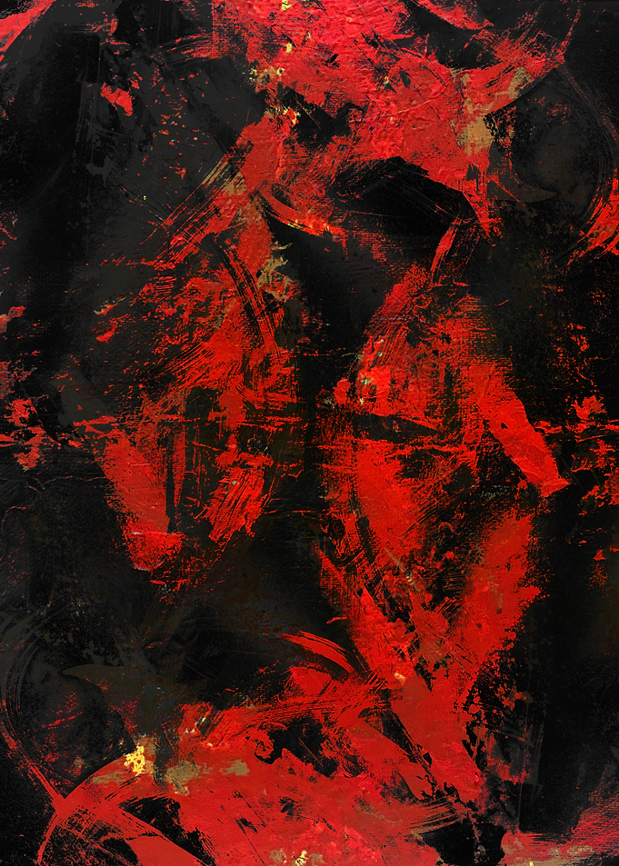 Abstract Red and Black Painting