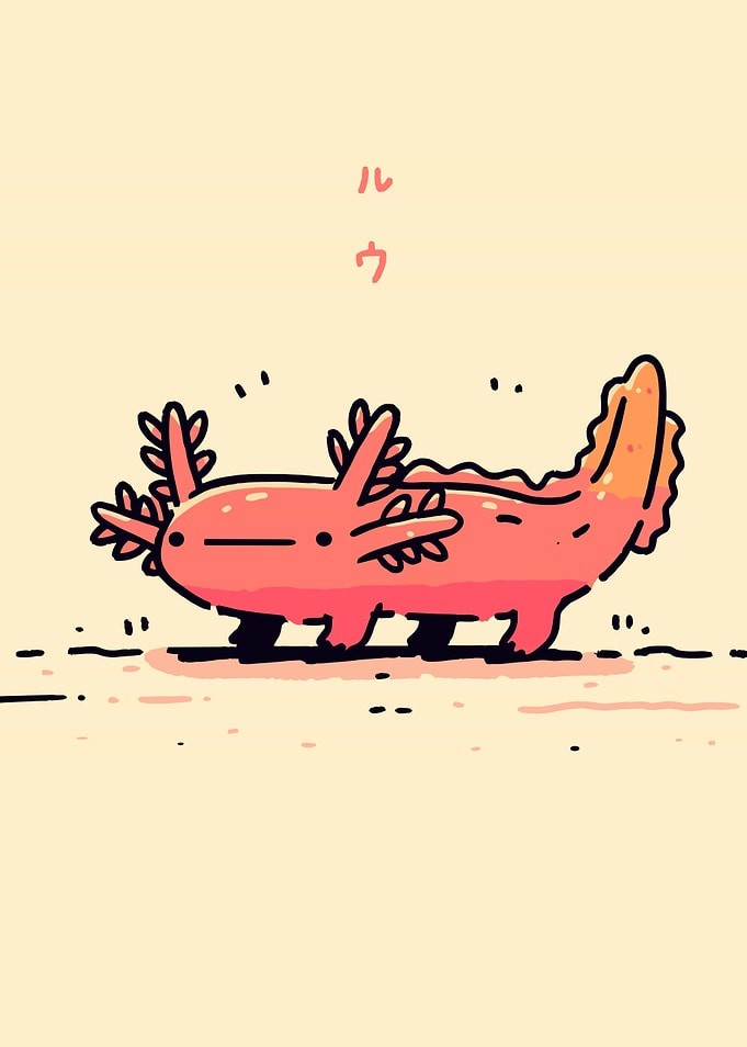 Cartoon Axolotl Illustration