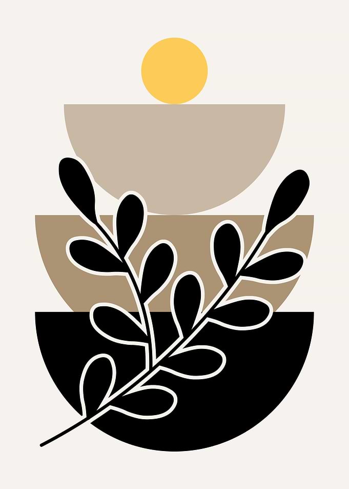 Minimalist Geometric Plant Art