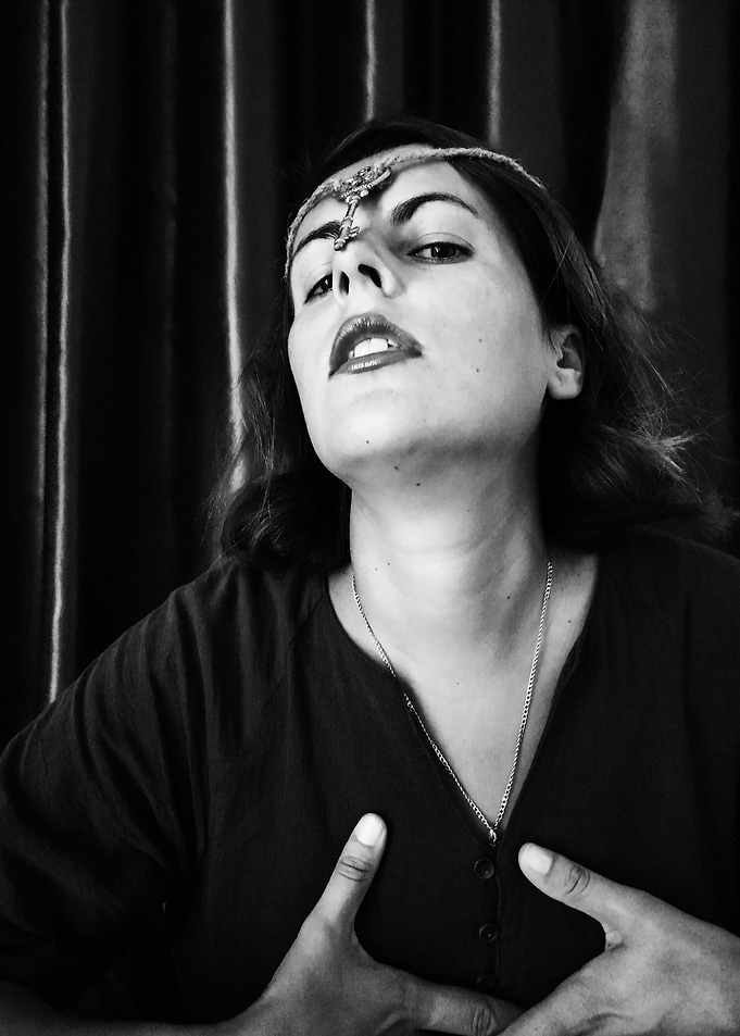 Black and White Portrait of Woman