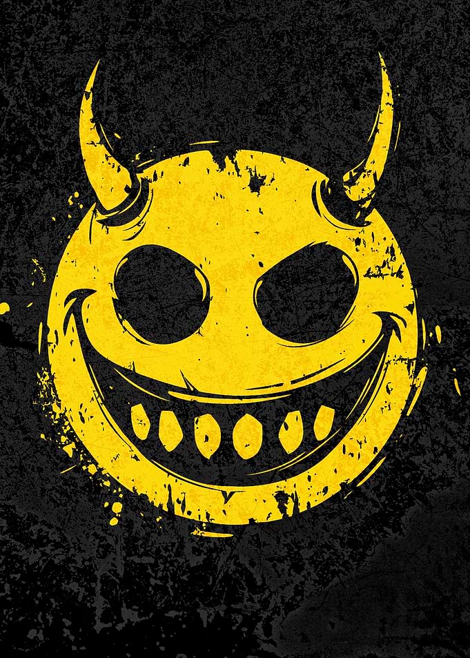 Devil Smiley Face Sarcastic Satire Meme Halloween