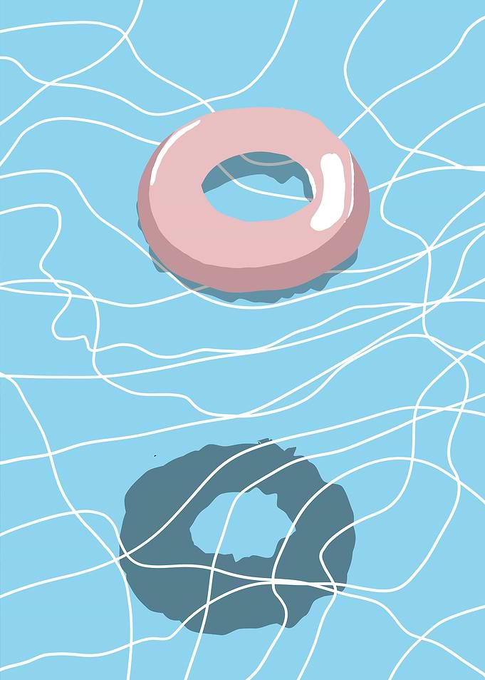 Pink Float in Blue Water