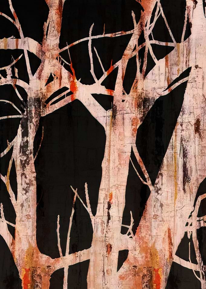 Abstract Black and White Tree Art