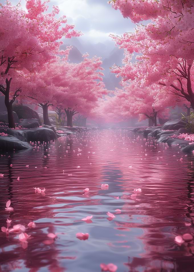 Cherry Blossom River